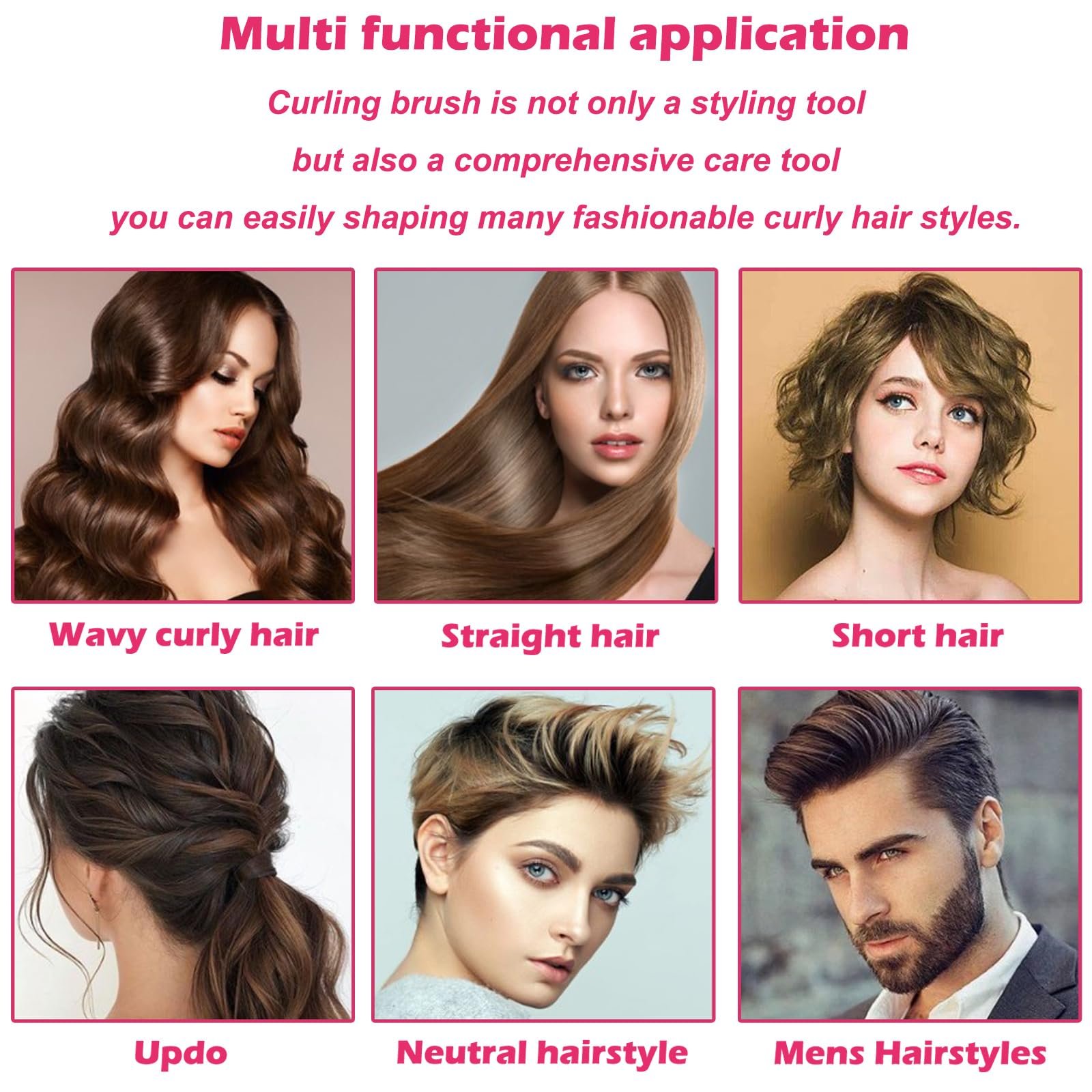 Набор 2 шт. Щетка для волос Bounce Curl, Щетка для завивки, Щетка для укладки, Для расчесывания и придания формы Мужчинам и Женщинам, фото №7