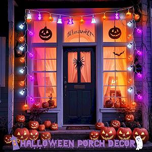 Гирлянда Gcstnn Halloween Тыква Летучая мышь Привидение 3 м 20 LED оранжевый synthetic.ua - Фото 1