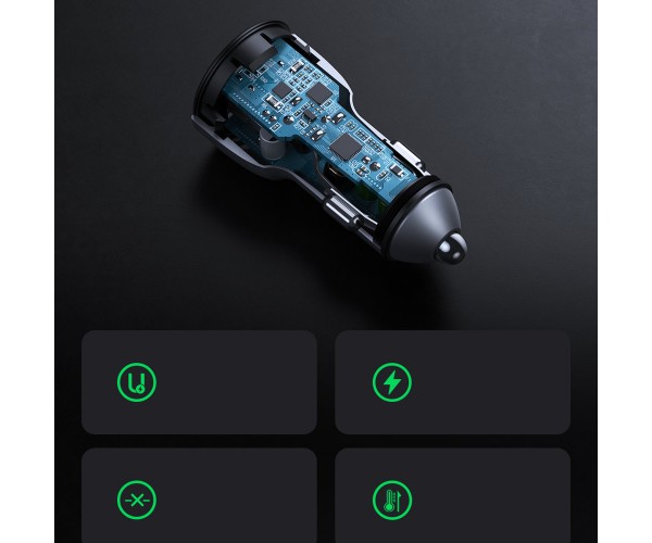 Автозарядка 2xUSB 36W USB-A QC 4.0 Сіра CD213 UGREEN, фото №4