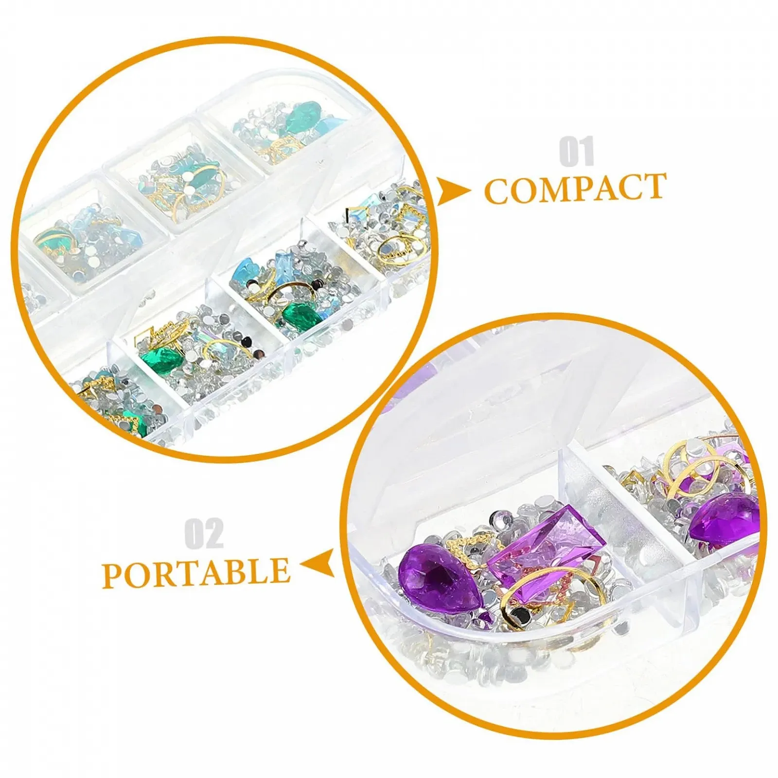 Стрази TEHAUX 12 Gitter для манікюру, блискучі, для жінок, фото №6