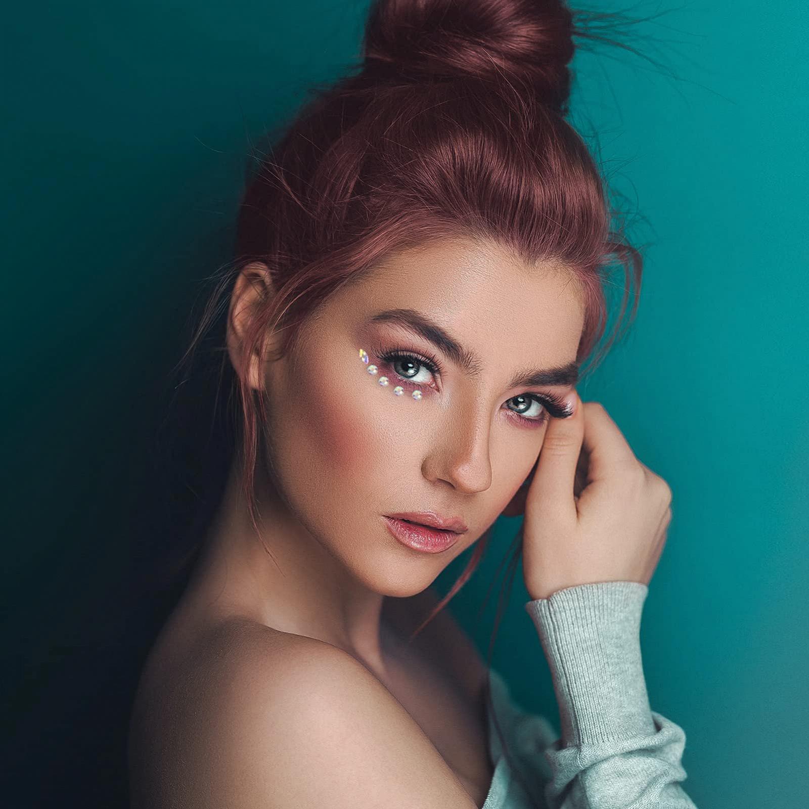 Наклейки Стразы для глаз FRCOLOR 12 листов, драгоценности для лица, наклейки для ногтей, драгоценности для тела, смола с клеевой вставкой, фото №9