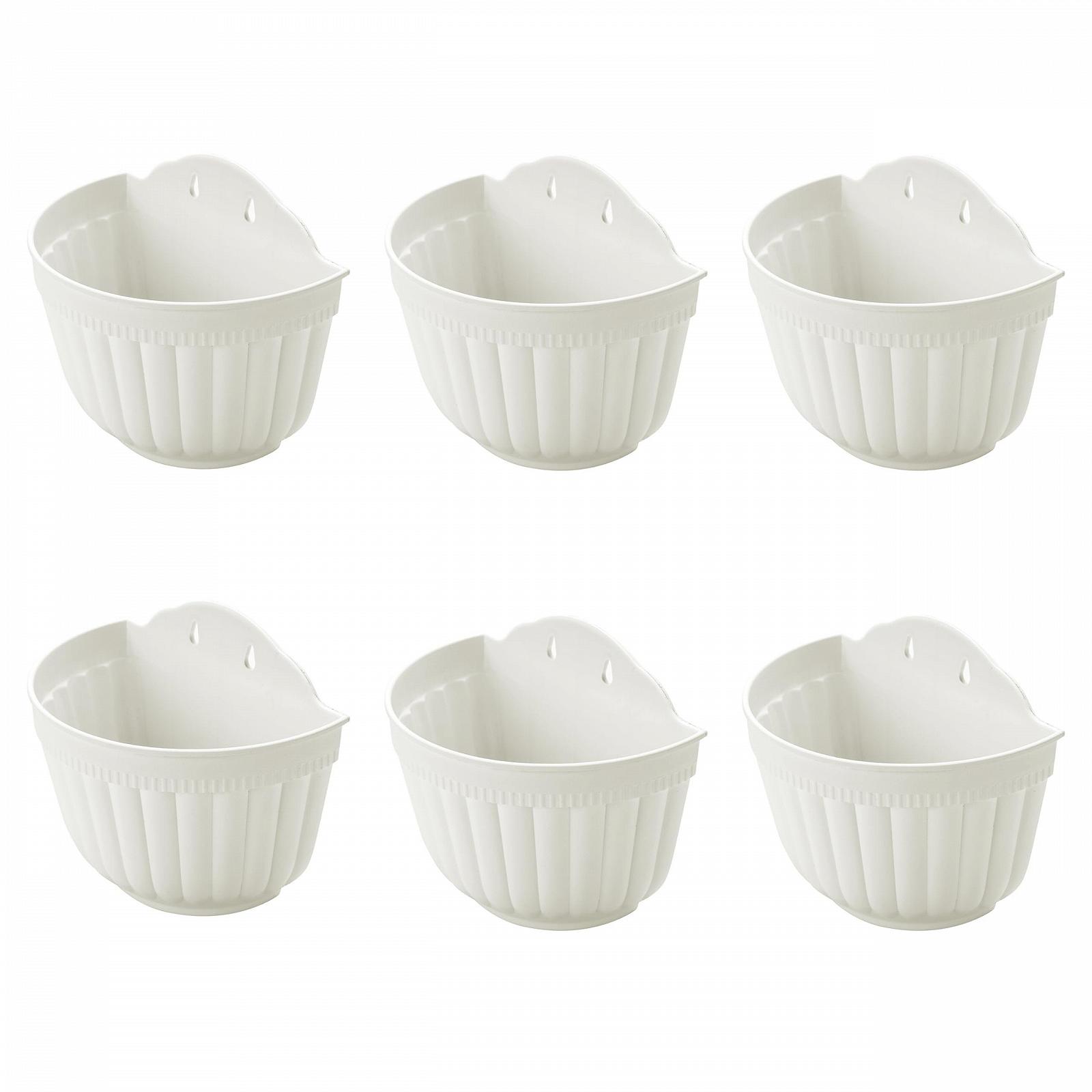 Настінні кашпо ORIMERC Набір 6 шт. 10 дюймів вертикальні білі, фото №1