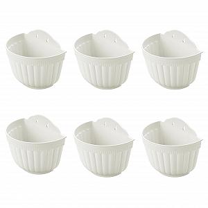 Настінні кашпо ORIMERC Набір 6 шт. 10 дюймів вертикальні білі - Фото 1