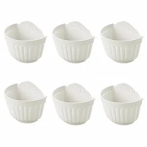 Настенные кашпо ORIMERC Набор 6 шт. 10 дюймов вертикальные белые - Фото 1