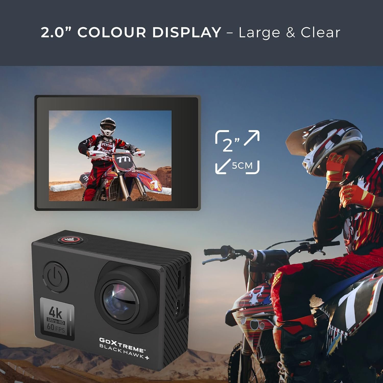 Екшн-камера GoXtreme BlackHawk 4K+ / 14Мп / 4K / 240fps / Wi-Fi / Водонепроникна 60м / Чорна (3R30040), фото №3
