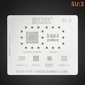 Трафарет BGA Amaoe SC9832E/SC9863A/SC2721G/SR3595D/SR3593A/BGA254/RPM6743-31/RTM7916-51 (SU:3 0.12 mm Трафарет BGA Amaoe SC9832E/SC9863A/SC2721G/SR3595D/SR3593A/BGA254/RPM6743-31/RTM7916-51 (SU:3 0.12 mm