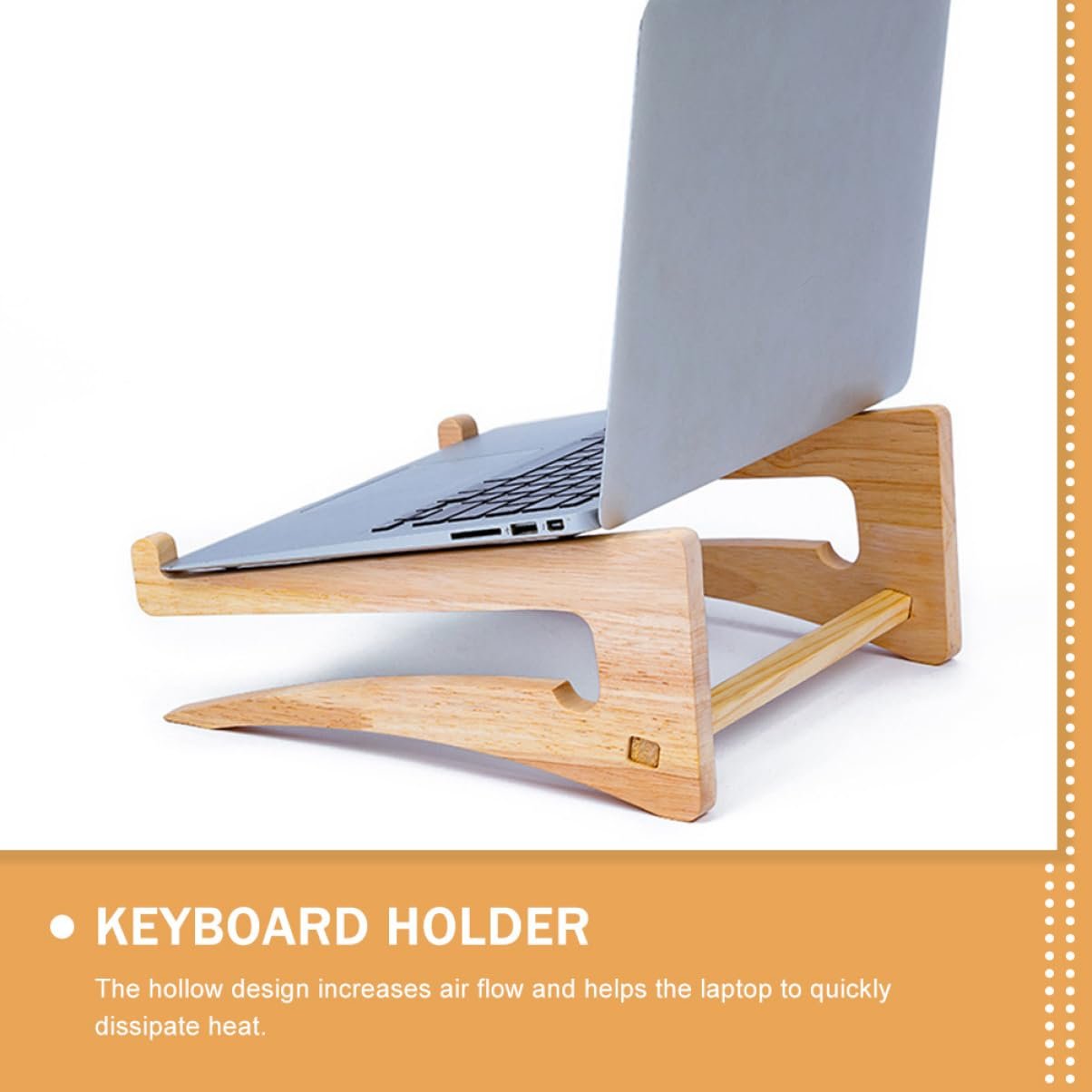 Подставка для ноутбука Lurrose деревянная регулируемая по высоте для охлаждения и практичного хранения для дома и офиса, фото №3 Подставка для ноутбука Lurrose деревянная регулируемая по высоте для охлаждения и практичного хранения для дома и офиса, фото №3
