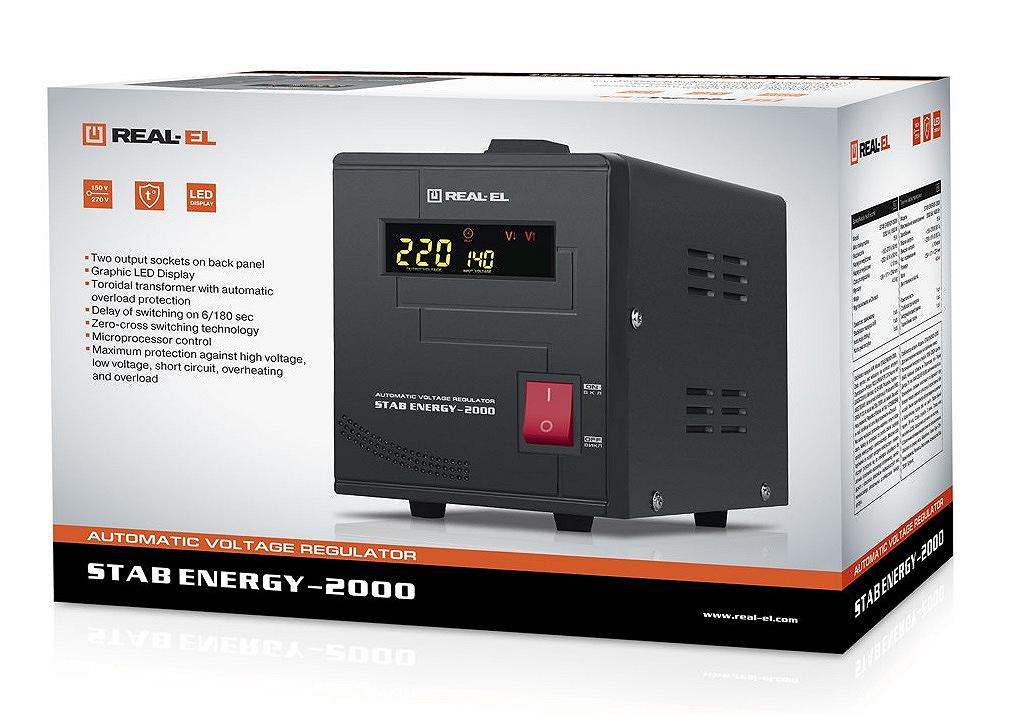 Стабілізатор REAL-EL Stab Energy-2000 Black, фото №7
