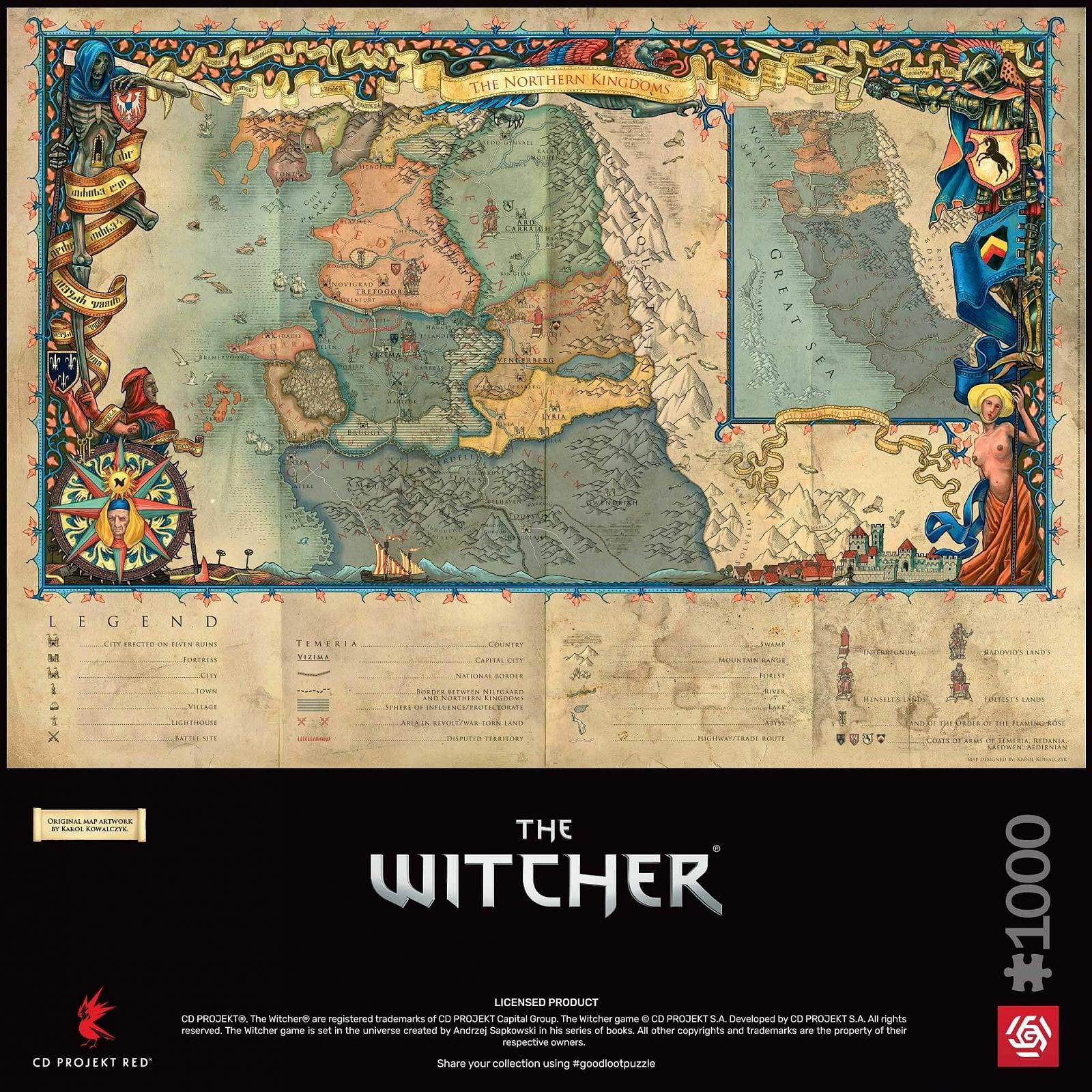 Пазл Good Loot Gaming The Witcher The Northern Kingdoms 1000 элементов, фото №3