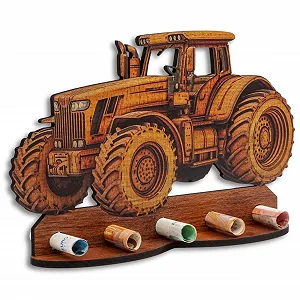 Креативний грошовий подарунок DRO Design у вигляді трактора з дерев'яним оздобленням Прикраса - Фото 1