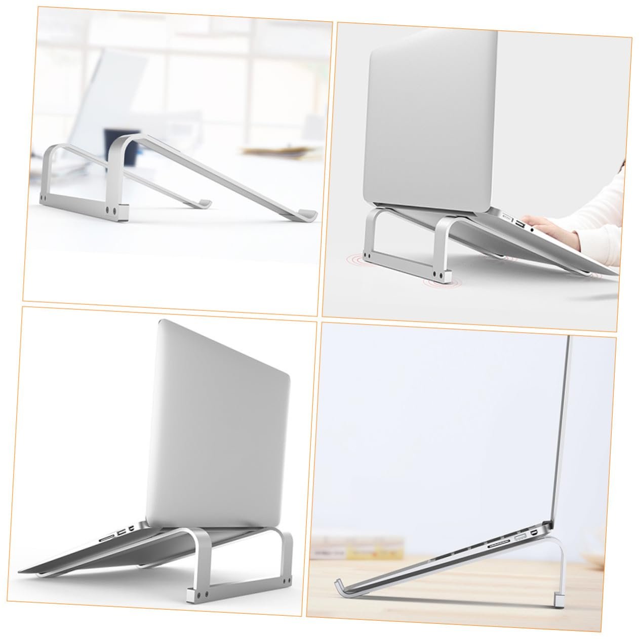 Подставка для ноутбука Алюминиевый сплав Поднятая Подставка для компьютера с основанием для отвода тепла Портативная вентилируемая Настольная подставка для лучшей осанки и эффективного отвода тепла Стабильная, фото №2