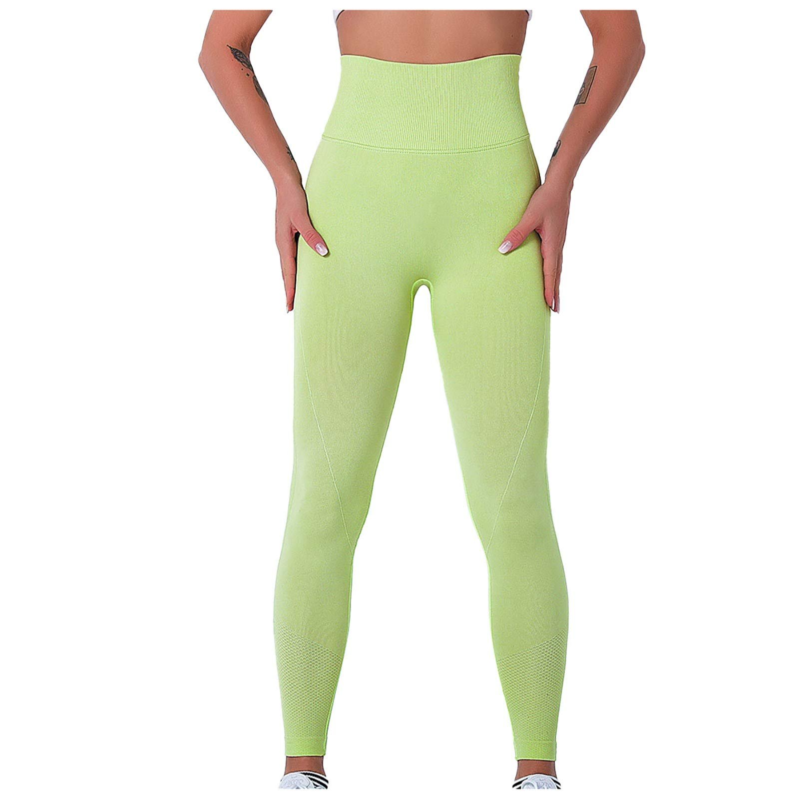Легінси rtdgcv Neon Yellow Для йоги, тренувань, жіночі штани, безшовні, ефект профілю, легінси Для стегон з підкладкою, фото №1
