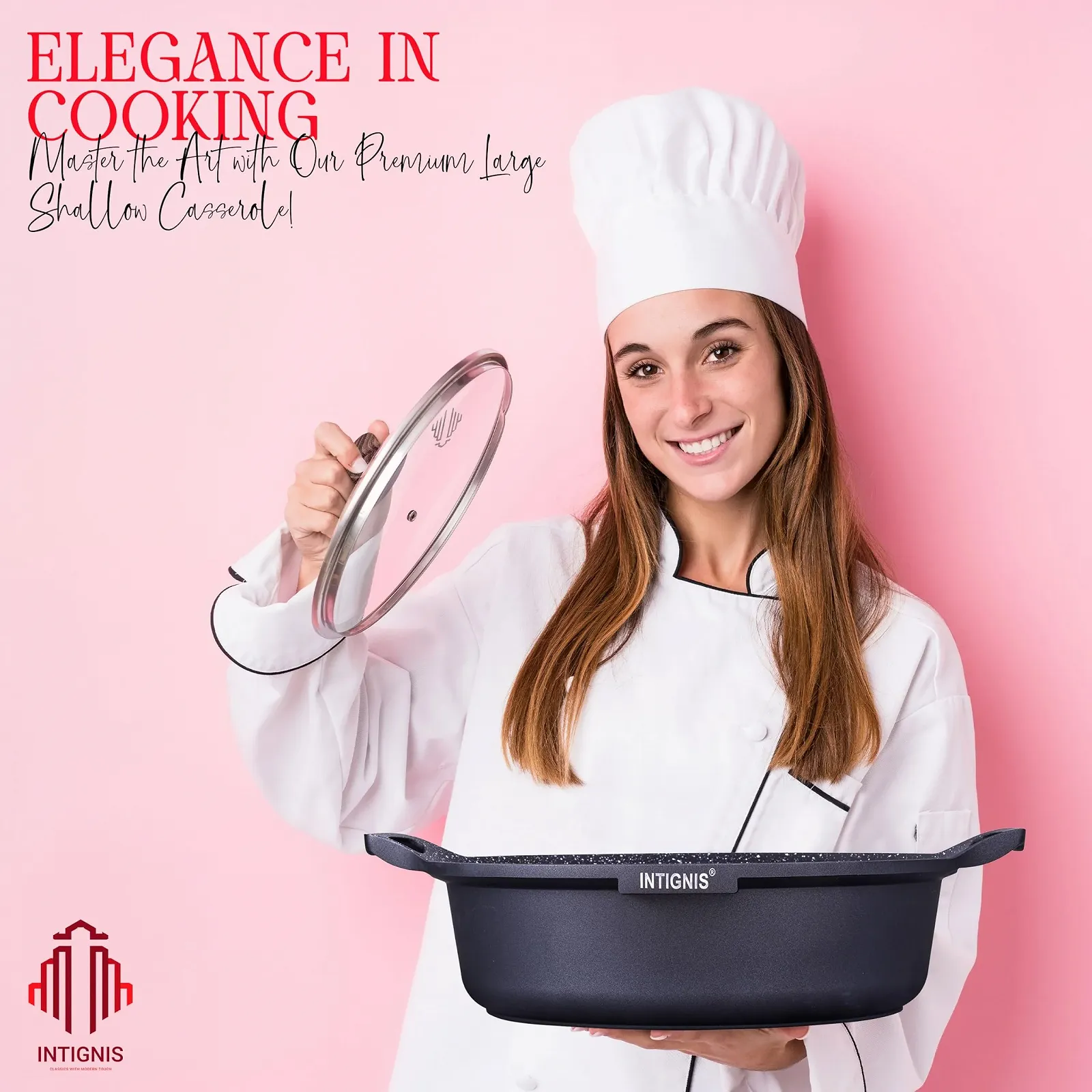 Форма для тушения низкая 32 см с крышкой для индукции, фото №3 Форма для тушения низкая 32 см с крышкой для индукции, фото №3