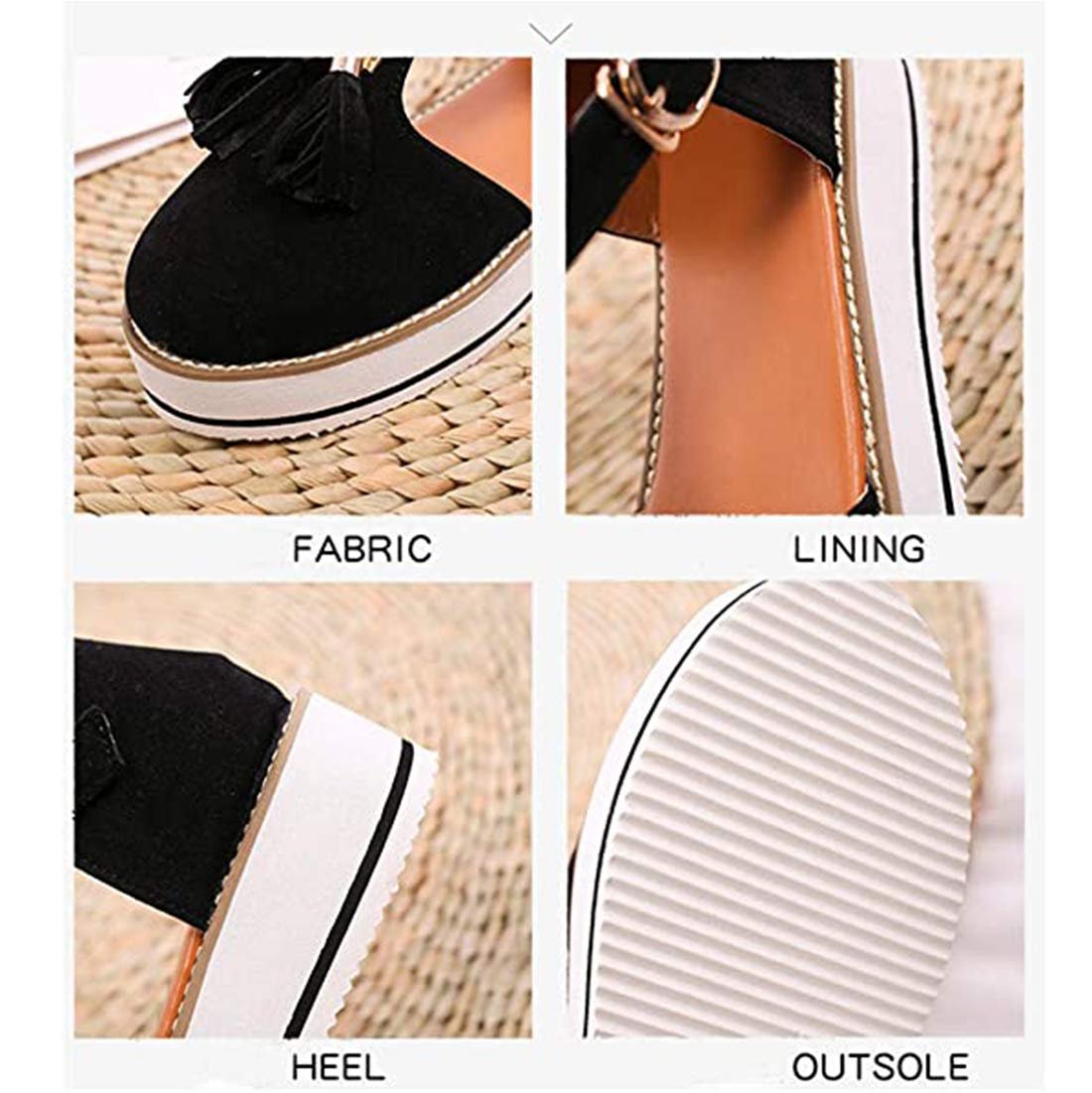 Летние Сандали Женские Модные Ремешок с Пряжкой Сплошной Каблук с Бахромой, фото №5 Летние Сандали Женские Модные Ремешок с Пряжкой Сплошной Каблук с Бахромой, фото №5