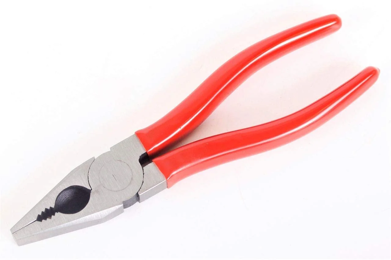 Комбинированные плоскогубцы Универсальные плоскогубцы для электриков 180 мм с пластиковой ручкой Красный, фото №1