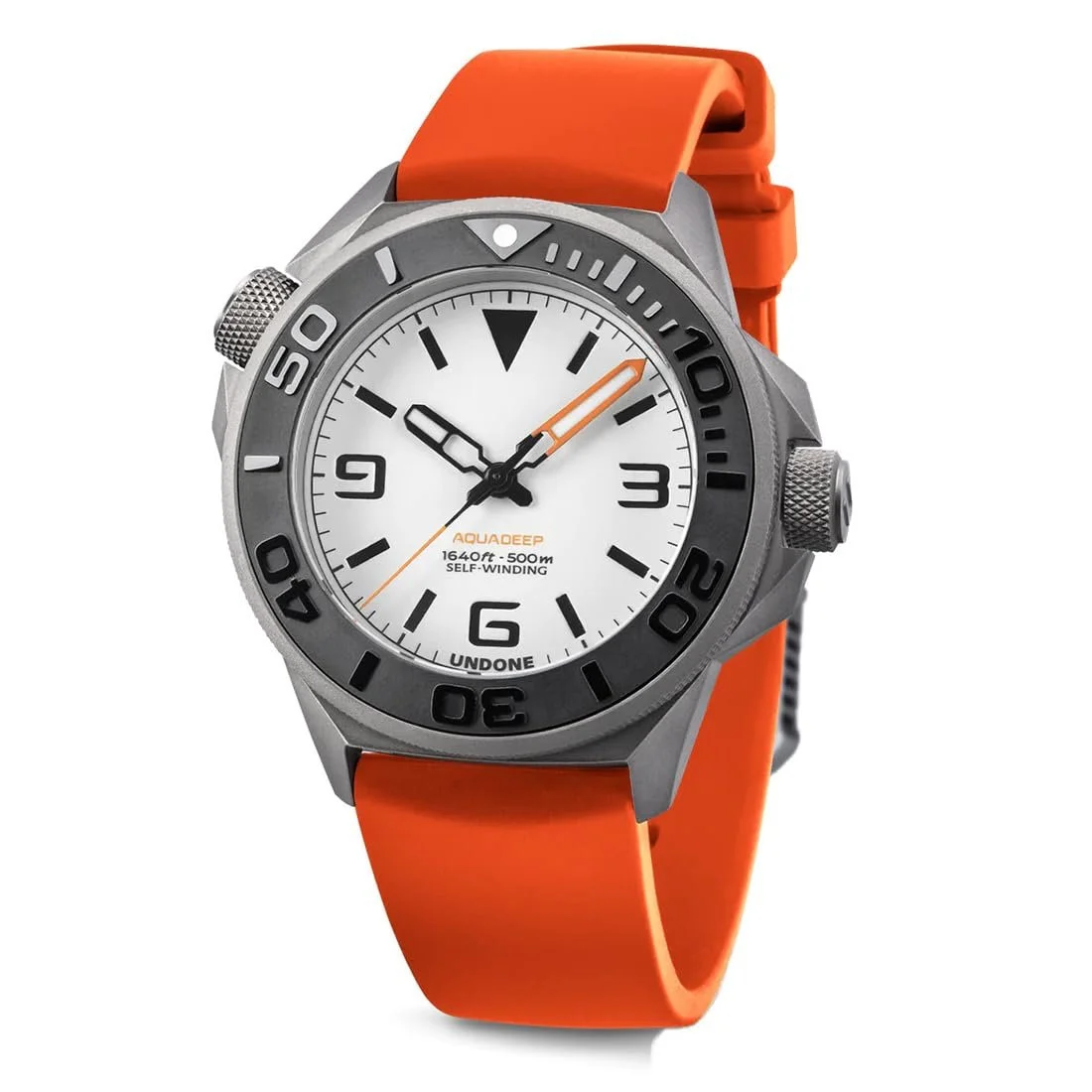 Часы Автоматические Undone Aqualume Orange Титан Силикон Ткань Белый Сапфир Мужские Песок Спортивные, фото №1 Часы Автоматические Undone Aqualume Orange Титан Силикон Ткань Белый Сапфир Мужские Песок Спортивные, фото №1