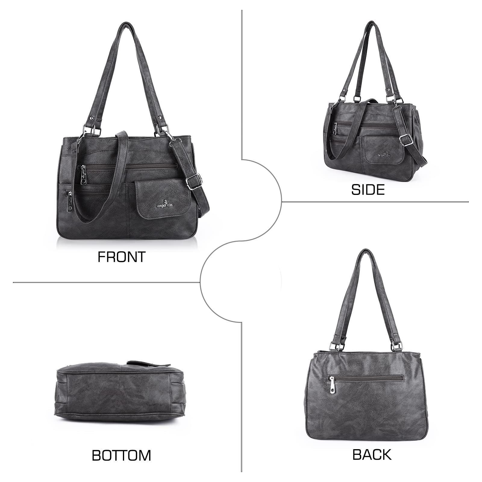 Сумка с Верхней Ручкой Angel Kiss Женская Кожаная Водонепроницаемая Многофункциональная Beau Noir, фото №6