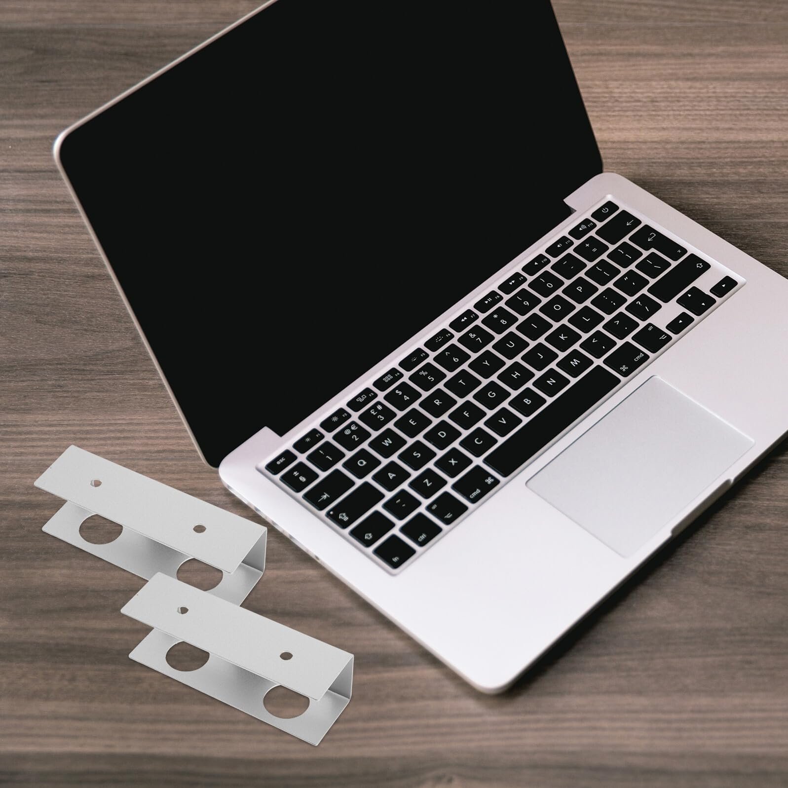 Держатель для ноутбука SHOWERORO Под стол Алюминиевый Прочный Складной для офиса и дома Эргономичный Простой в установке, фото №4