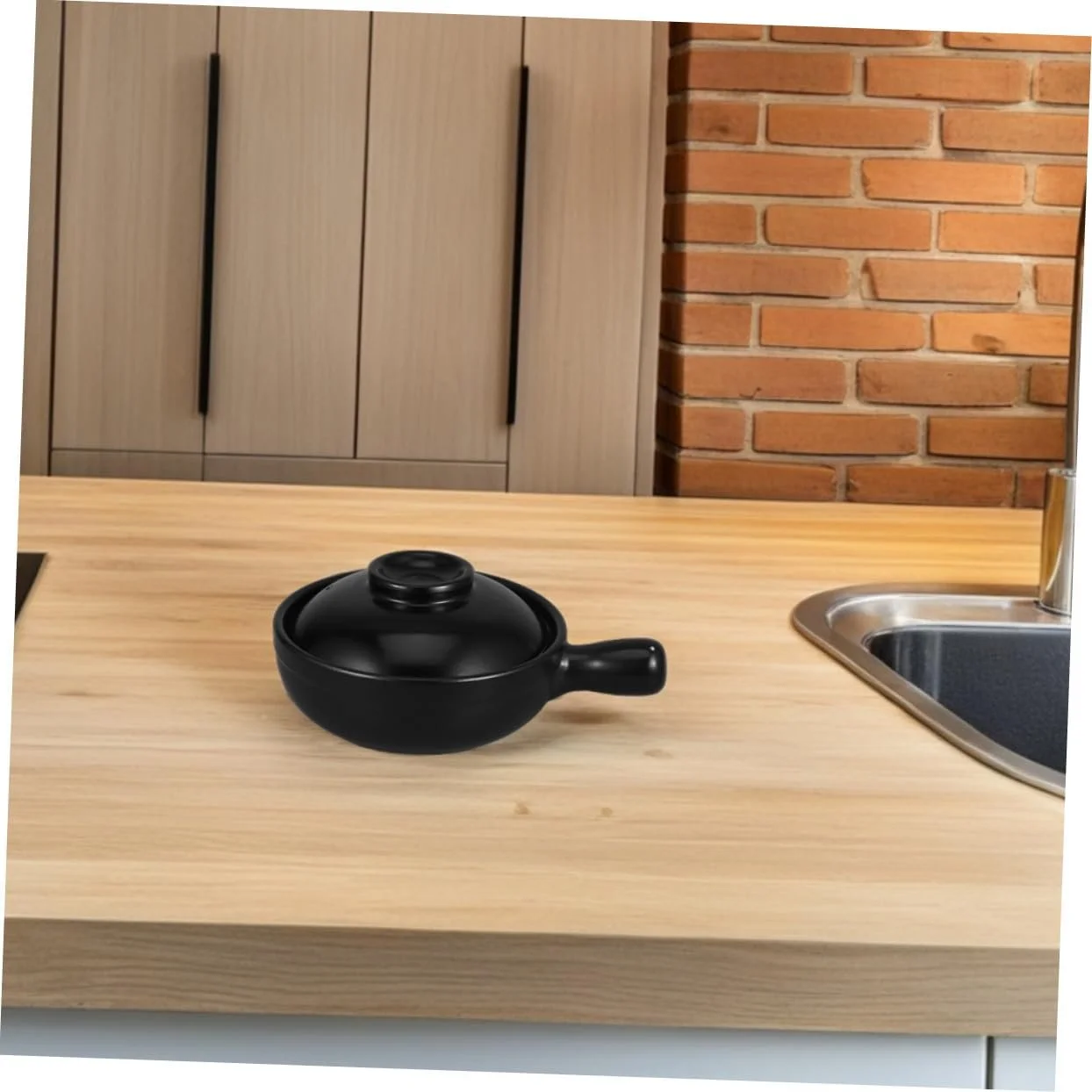 Кастрюля Donabe с крышкой ручной работы Китайская керамическая термостойкая для супов и тушения, фото №4