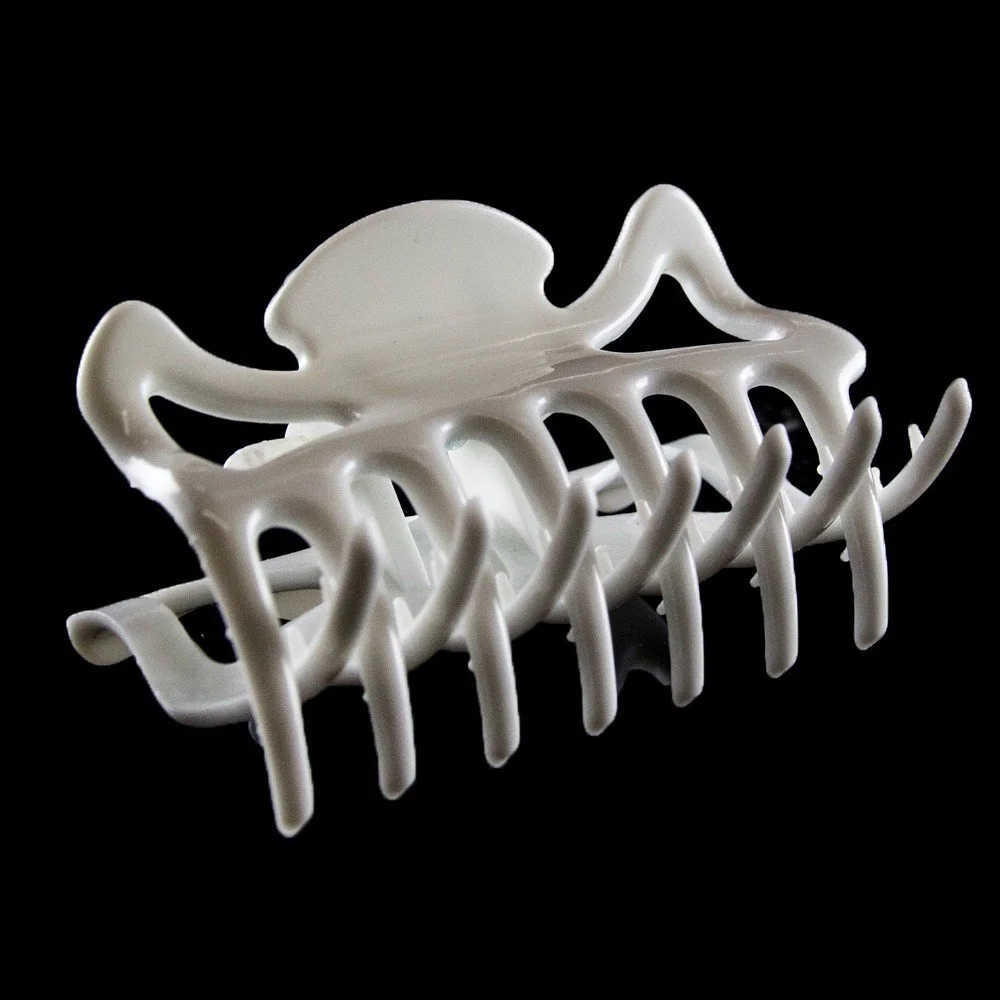 Заколка для волос WeLoveBeads 6 см белая, сделано в Германии, упаковка 2 шт., фото №1