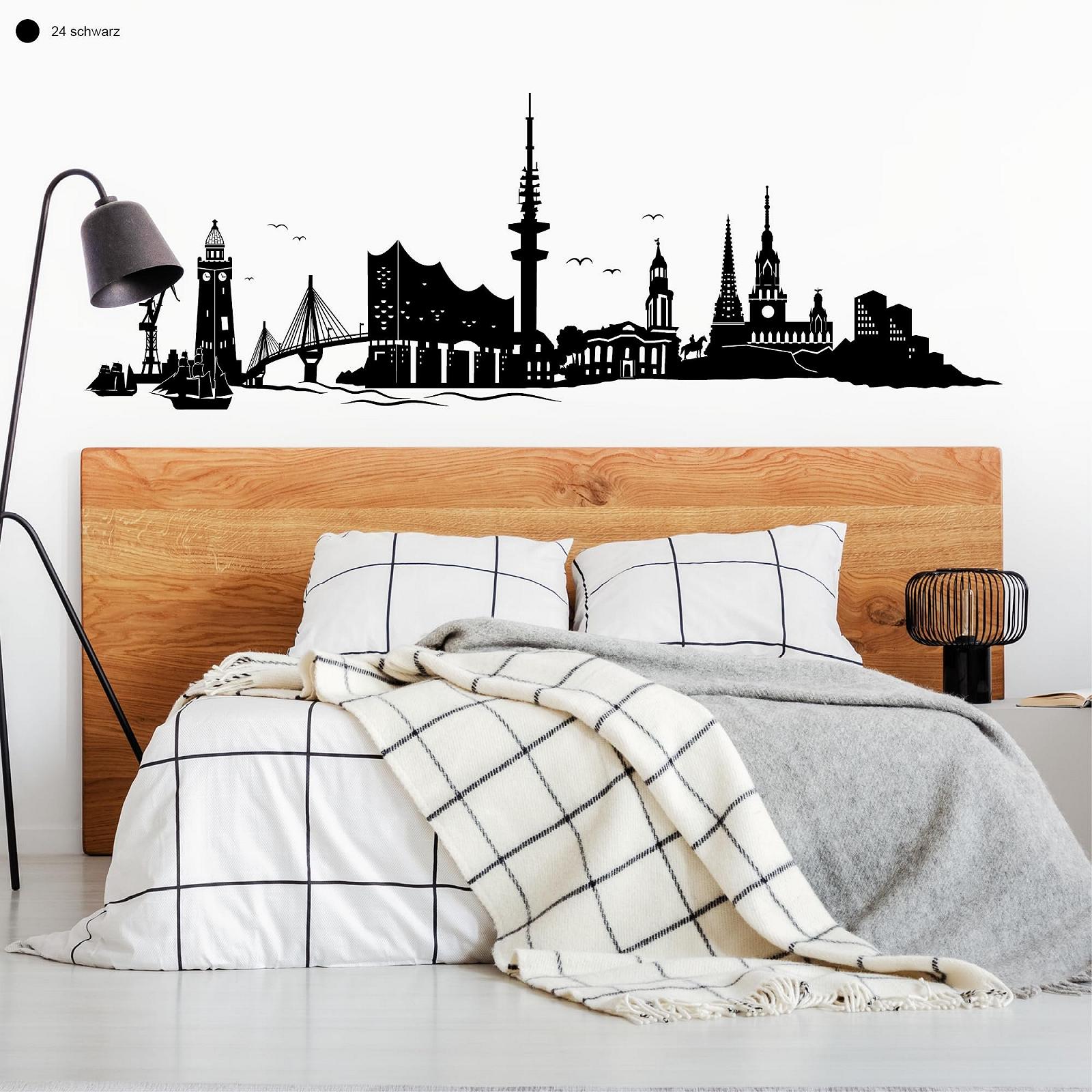 Наклейка настінна Wandtattoo-Loft Hamburg Skyline 30 кольорів 3 розміри, фото №3 Наклейка настінна Wandtattoo-Loft Hamburg Skyline 30 кольорів 3 розміри, фото №3