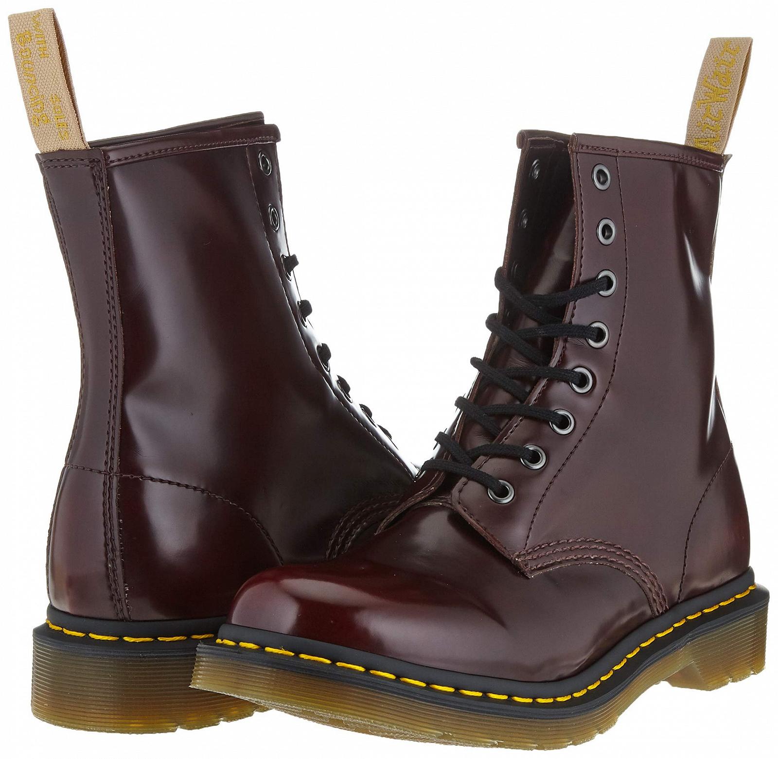 Черевики Dr. Martens 1460 Vegan Cambridge Brush Вишнево-червоний, фото №7