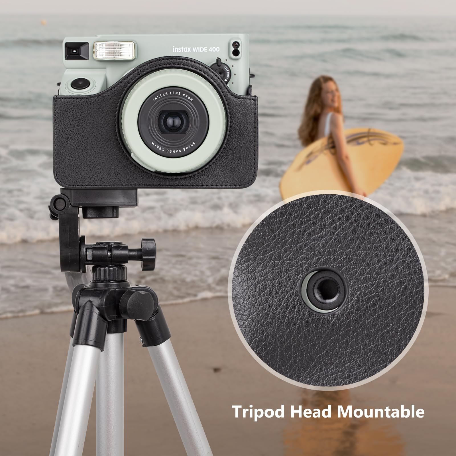 Чехол для камеры MUZIRI KINOKOO Instax Wide 400 PU Leather Black, фото №7