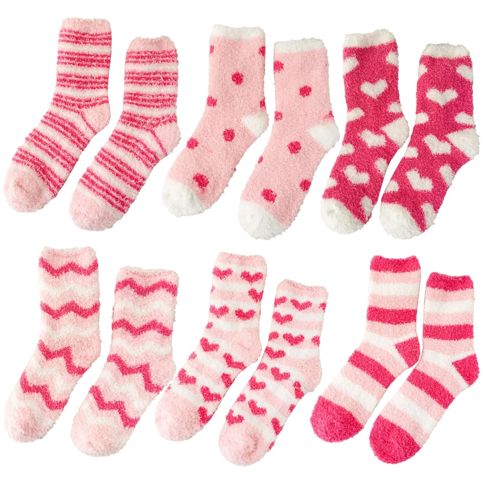 6 пар Мягких носков Женские Пушистые Зимние носки Домашние носки Теплые носки для сна Толстые носки для женщин Носки для кровати Толстые зимние носки Супермягкие Высокая эластичность Размер 35-41, фото №1