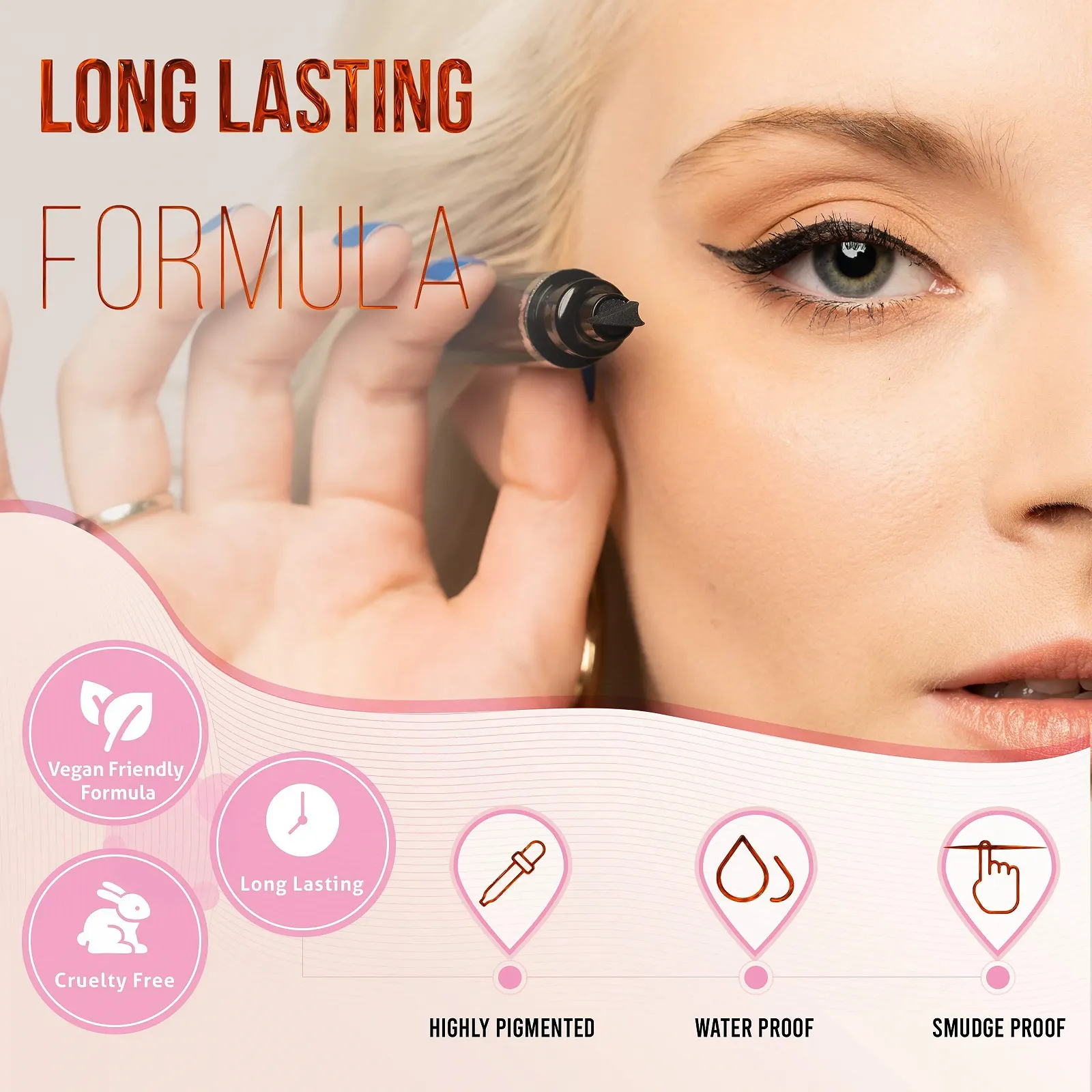 Маркери Lovoir Vamp Style Winged Eyeliner Stamp Black водостійка Чорний, фото №4