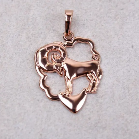 Позолочена жіноча підвіска: Овен - знак зодіаку, фото №2