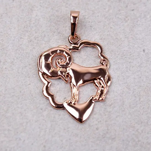 Позолочена жіноча підвіска: Овен - знак зодіаку synthetic.ua - Фото 1