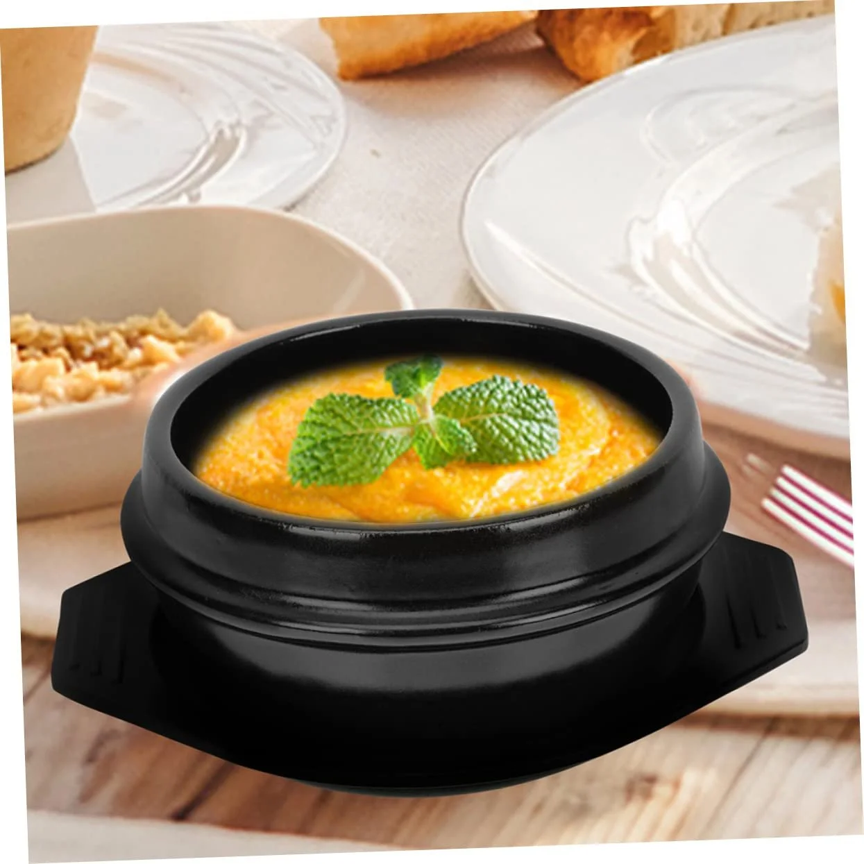 Набір горщиків Ciieeo 1 комплект керамічні термостійкі для бібімбапу з підносом, фото №7