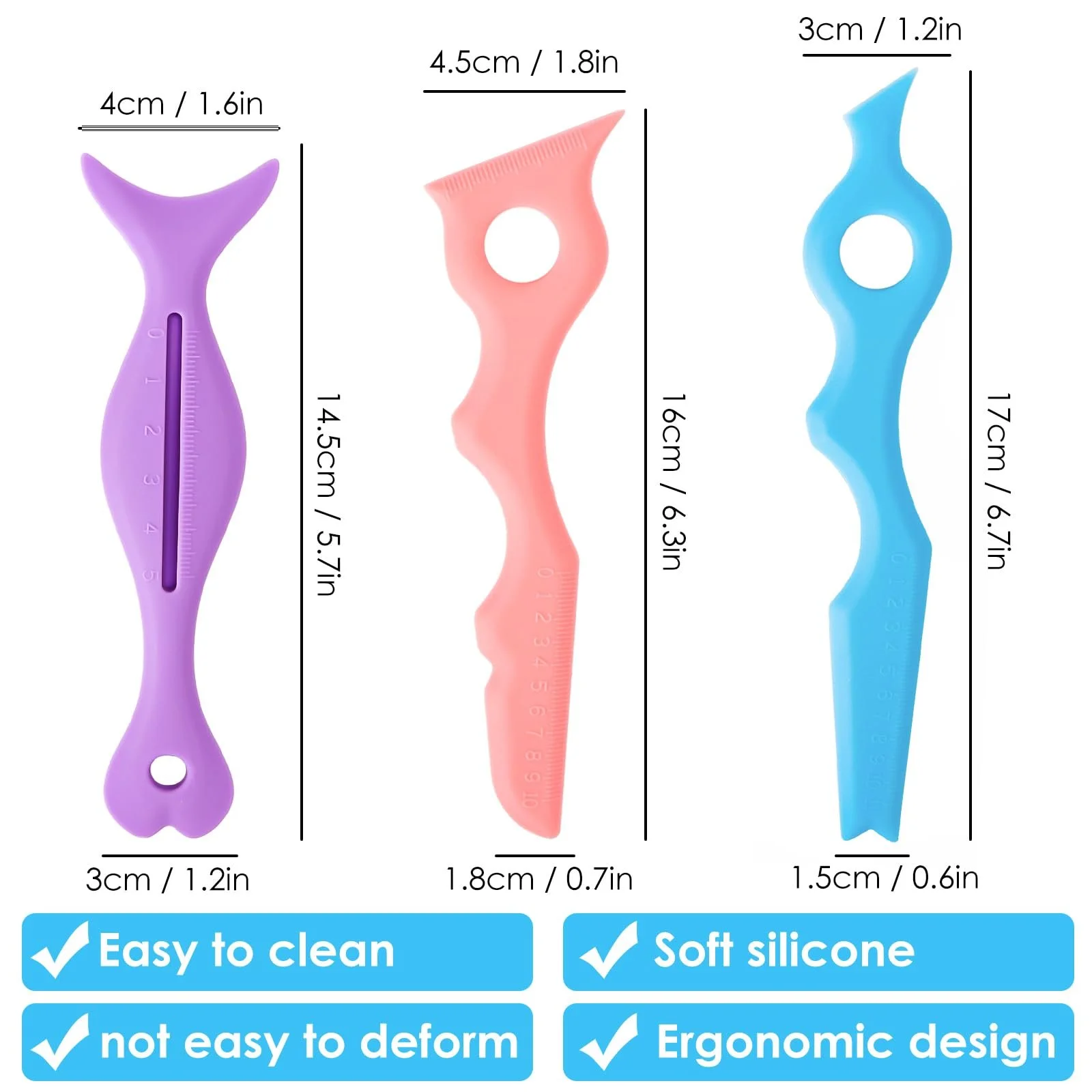 Трафареты для подводки силиконовые 3 шт., фото №5 Трафареты для подводки силиконовые 3 шт., фото №5