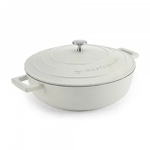 Каструля-сотейник MasterClass Литий алюміній 28 см 4 л Кремова Подарункова упаковка - Фото 1