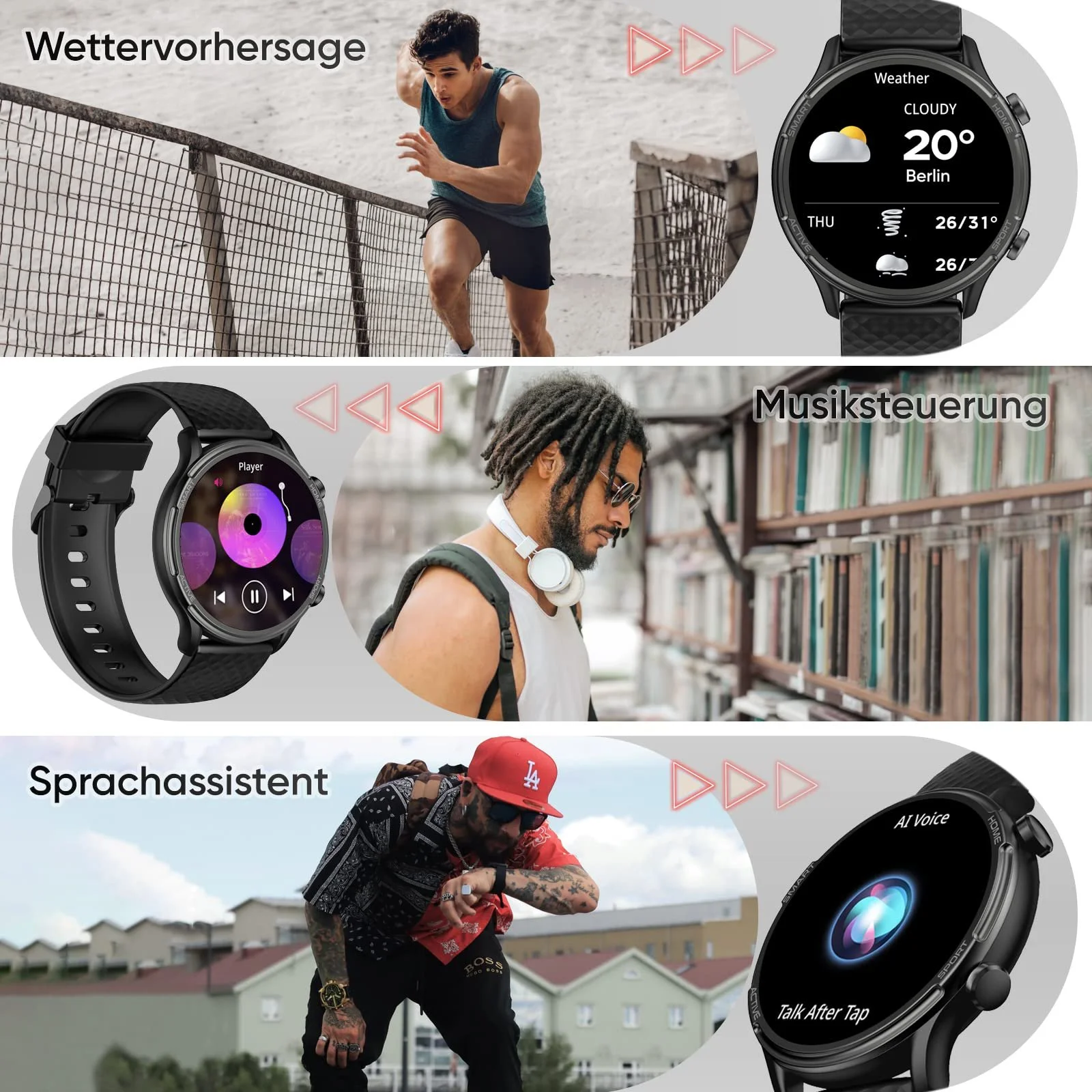 Смартгодинник Жіночий Android Круглий Металевий Браслет, фото №4