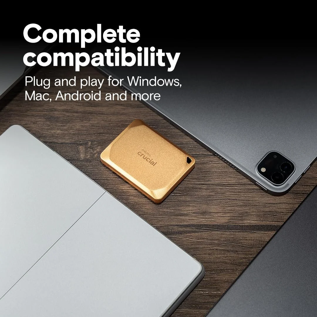 Зовнішній SSD накопичувач Crucial X10 Pro 4TB 2100/2000 MB/s IP55 USB-C 3.2 Gold (CT4000X10PROSSD9D02), фото №5