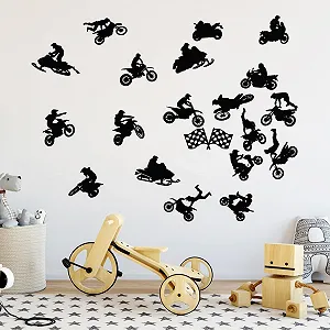 Наклейка на стіну SUPERDANT Dirtbike вінілова чорна - Фото 1