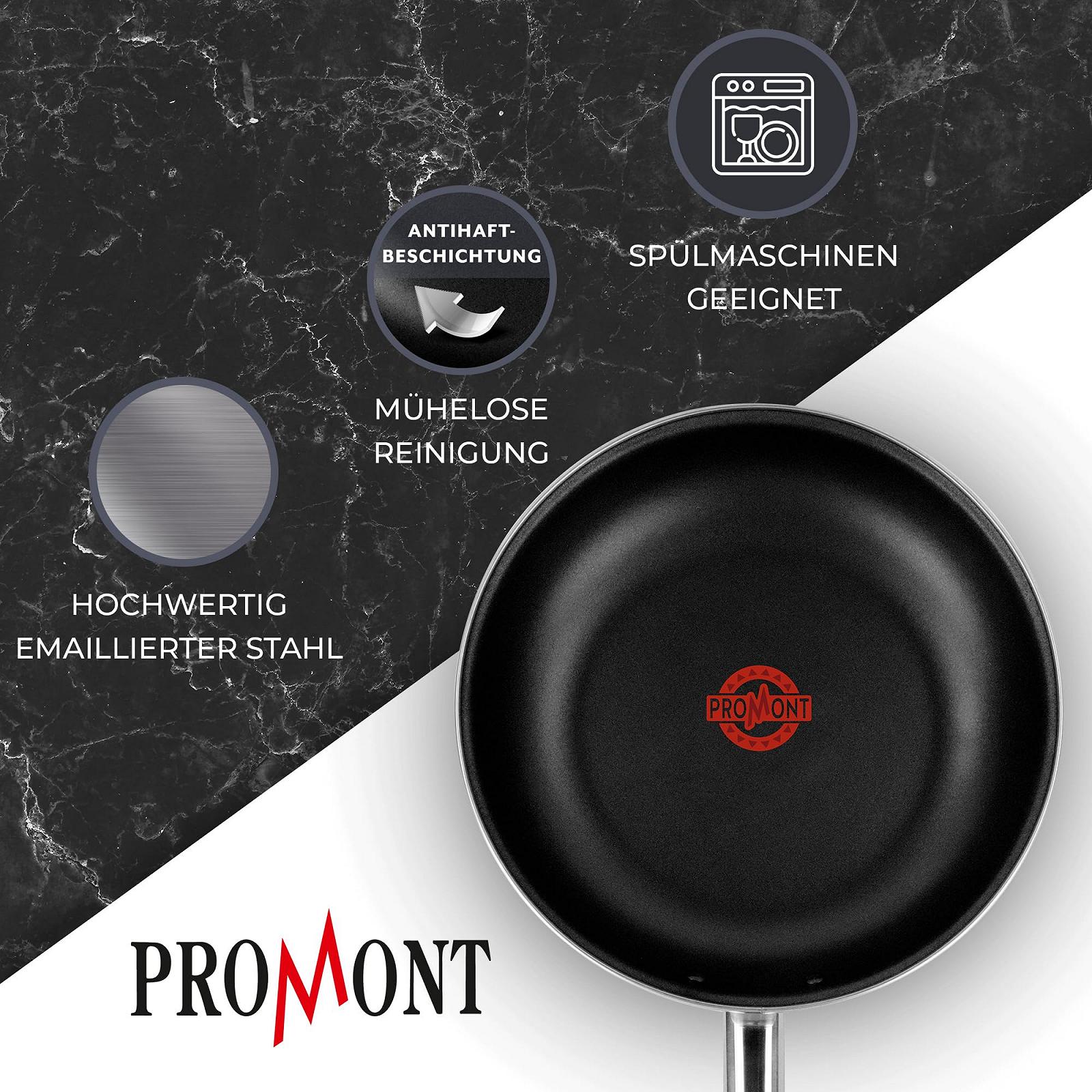 Сковорідка ProMont Energy-Saving 28 см Емальована сталь Антипригарна Чорна, фото №3