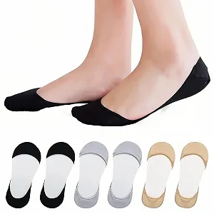 Невидимые женские хлопковые носки против скольжения для туфель на высоких каблуках, мокасин, кроссовок, балеток, летней обуви - Фото 1