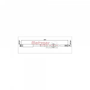 Тормозной шланг METZGER 4111801 для FIAT, передняя ось слева, передняя ось справа - Фото 1