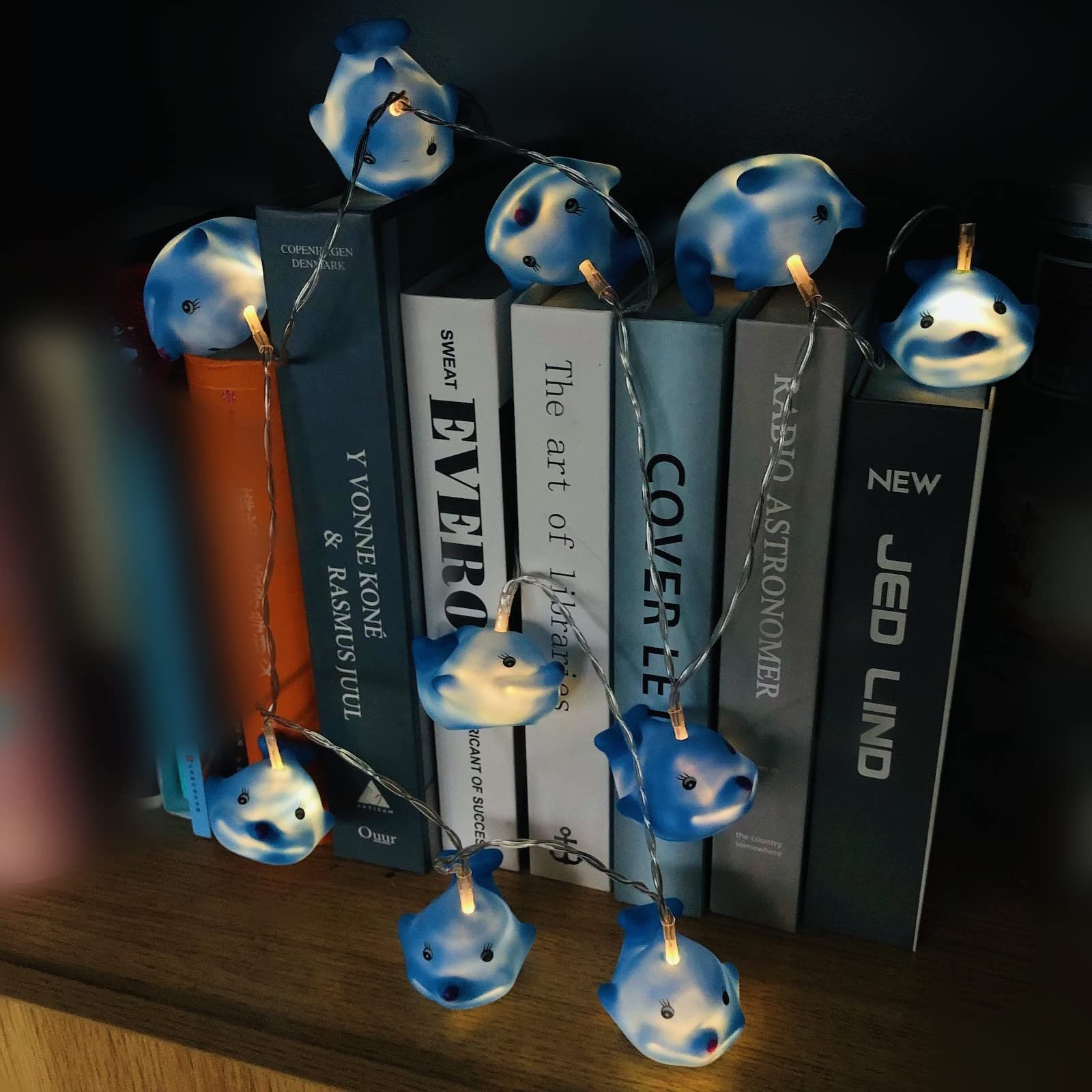 Гірлянда 10 LED Дельфін для дитячої кімнати, живлення від батарейок 1.65 м 10 LED, фото №5
