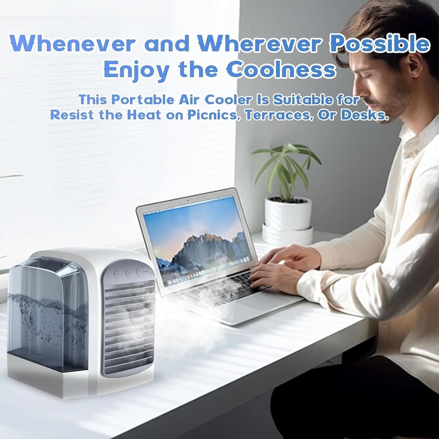 Мобильный кондиционер Breeze Box Smart USB 3 скорости Охлаждение туманом 380 мл, фото №6