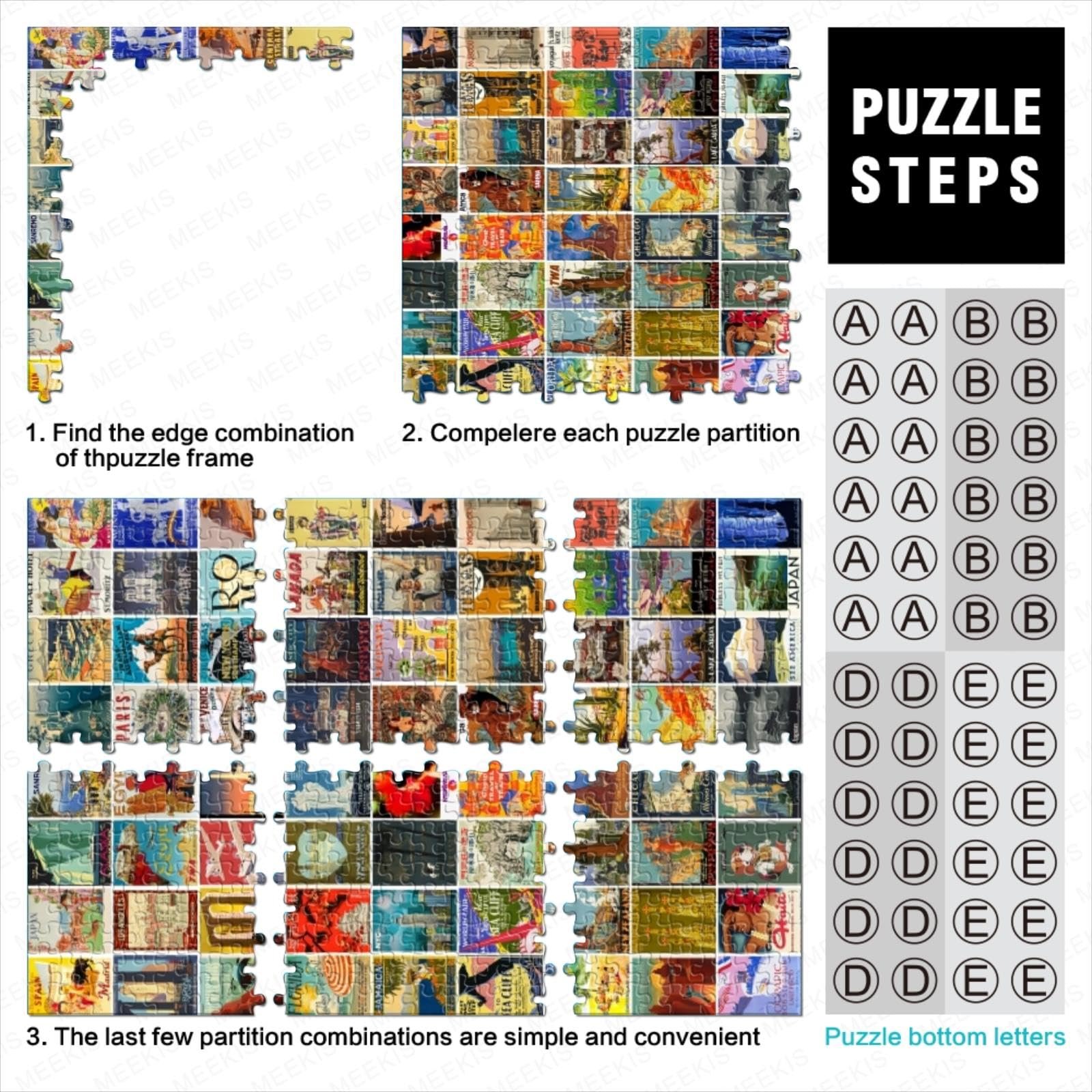 Пазл Vintage Travel Wall Art 1000 деталей 26 x 38 см картонний, фото №3