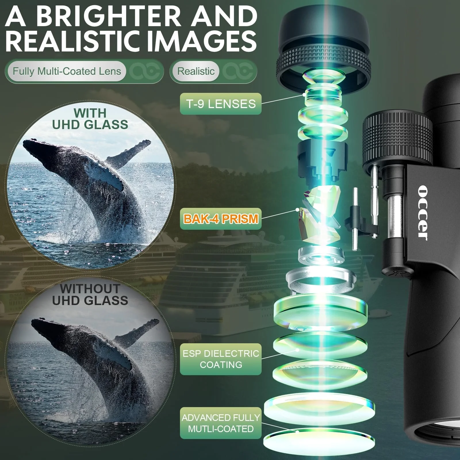 Бінокль 12x50 HD High Performance Clear Vision Easy Focus Long Range, фото №3