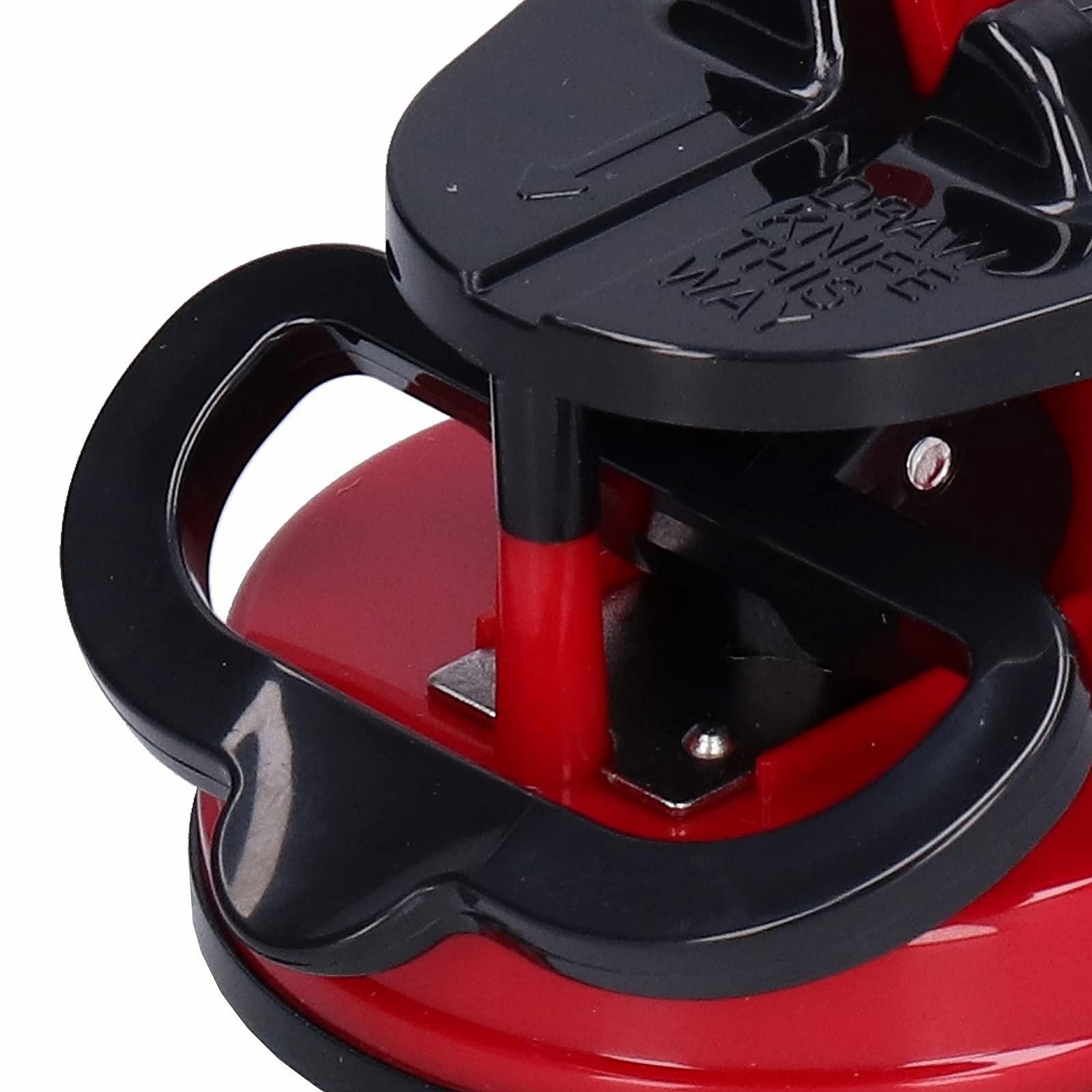 Точилка для ножей ручная с присоской компактная Красная, фото №9