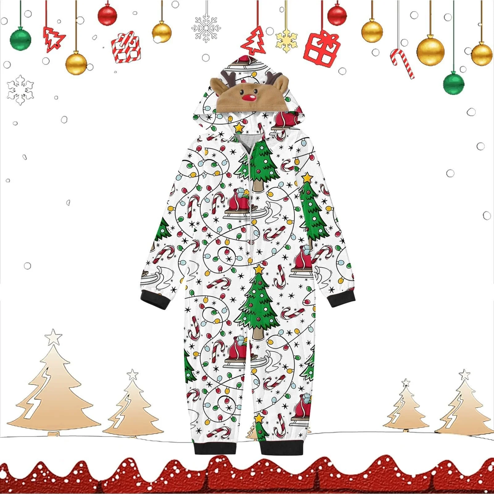 Сімейна різдвяна піжама Yekdmxop для сім'ї, фото №3 Сімейна різдвяна піжама Yekdmxop для сім'ї, фото №3