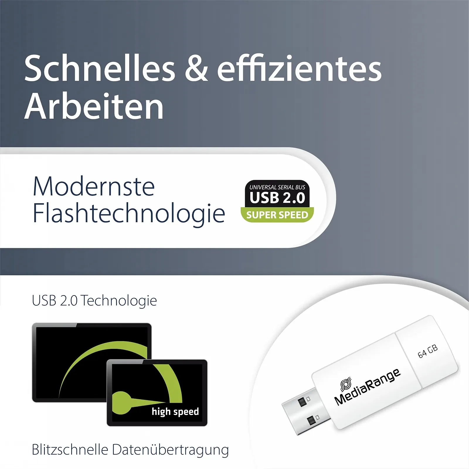 USB-флеш-накопичувач MediaRange Colour Edition 64GB USB 2.0 зі зсувним механізмом до 16МБ/с Light Blue, фото №3 USB-флеш-накопичувач MediaRange Colour Edition 64GB USB 2.0 зі зсувним механізмом до 16МБ/с Light Blue, фото №3
