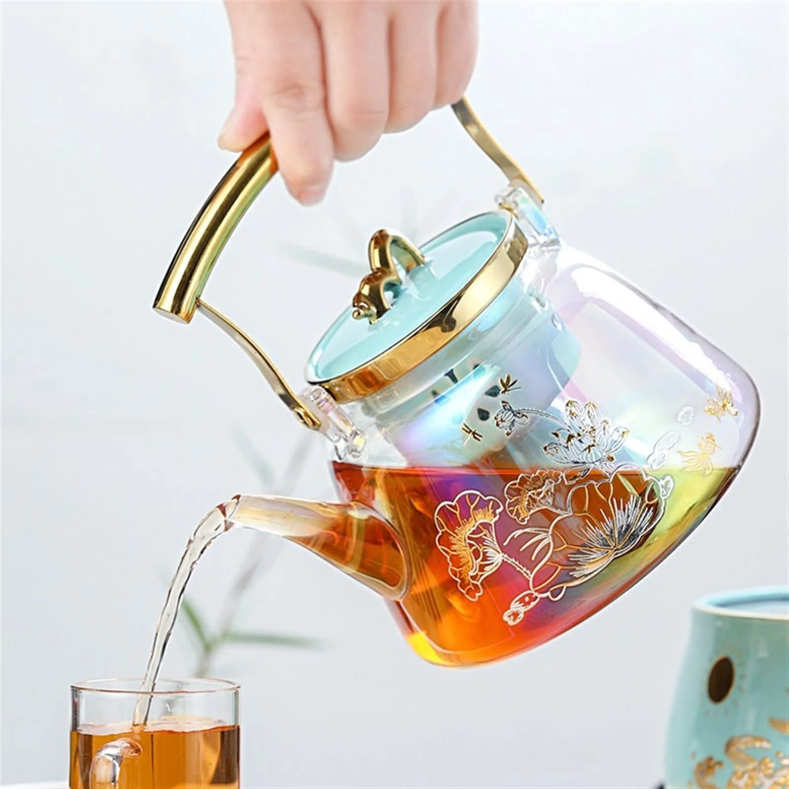 Чайник Стеклянный 1 л Большой Емкости Термостойкий Бытовой Большой Teamamer с Керамическим Фильтром, фото №8 Чайник Стеклянный 1 л Большой Емкости Термостойкий Бытовой Большой Teamamer с Керамическим Фильтром, фото №8