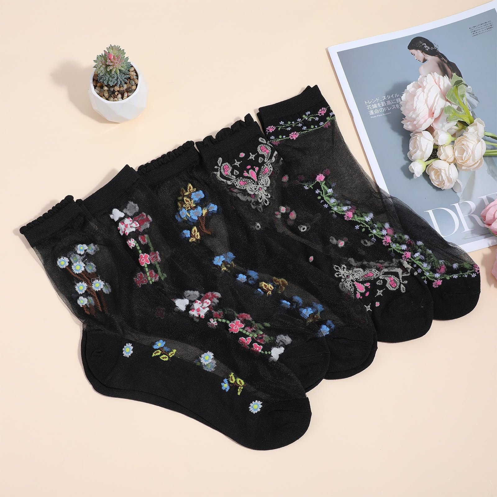 Носки Прозрачные Женские Черный, фото №7