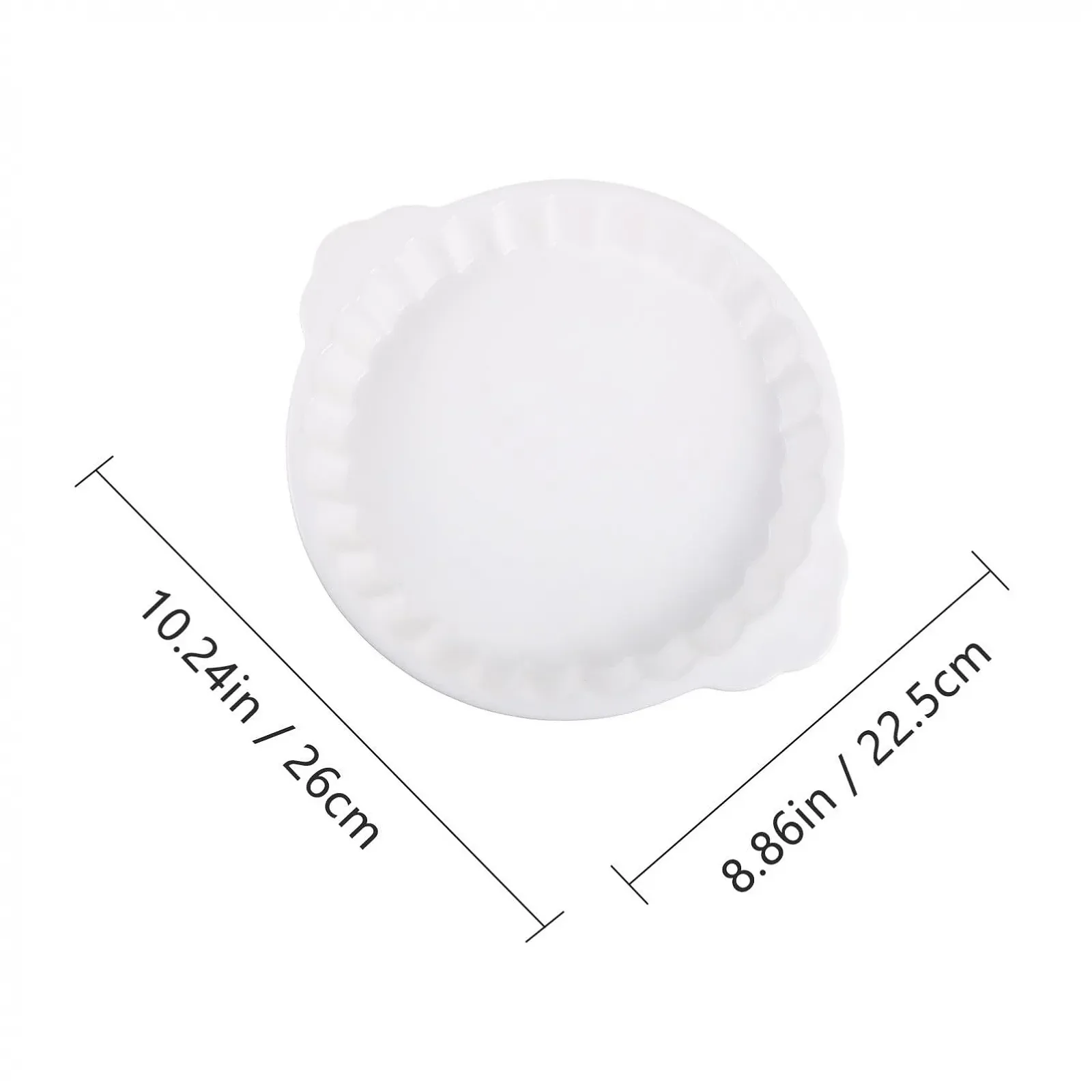 Форма для запікання керамічна кругла з ручками Біла, фото №2 Форма для запікання керамічна кругла з ручками Біла, фото №2